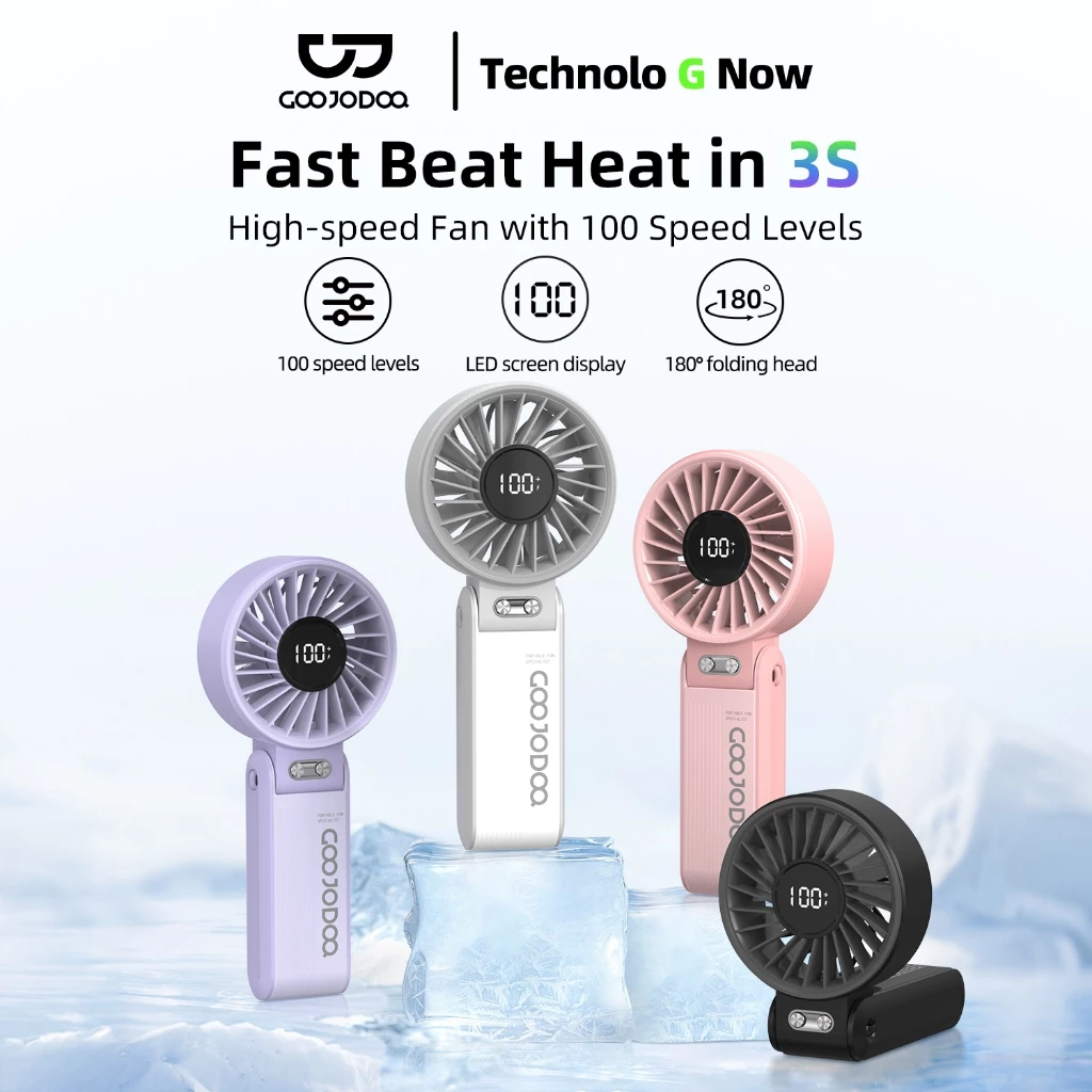 Quạt gấp 3 trong 1 180° im lặng 100 cấp độ GOOJODOQ